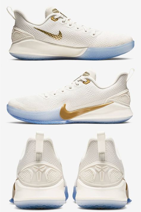 Buy Cheap Men's Nike Mamba Focus "Big Stage" Shoes Gold/White/Black AO4434-004 Sale Clearance Online. #NikeMambaFocus Nba Shoes, Bball Shoes, White And Gold Sneakers, White And Gold Shoes, Boss Fashion, Kobe Mamba, Nike Shoes Jordans, Gold Sneakers, Kobe Bryant