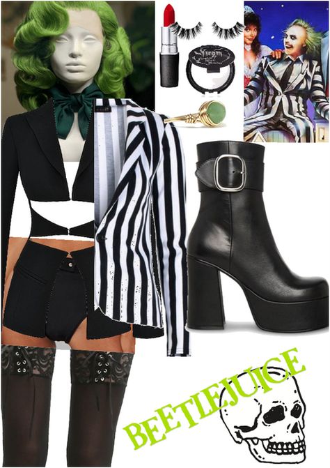 Beetle Juice Cosplay, Tim Burton Characters Aesthetic, Tim Burton Costume Ideas Women, Beetle Juice Costume Women, Beatle Juice Costume Women, Disfraces Tim Burton, Tim Burton Characters Costumes, Tim Burton Costume Ideas, Tim Burton Outfits