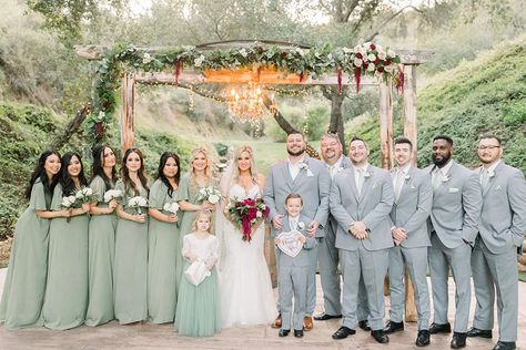 Light Gray Wedding, Sage Green Bridesmaid, Groomsmen Grey, Sage Bridesmaid Dresses, Sage Green Bridesmaid Dress, Green Themed Wedding, Sage Green Dress, Green Wedding Colors, Sage Wedding