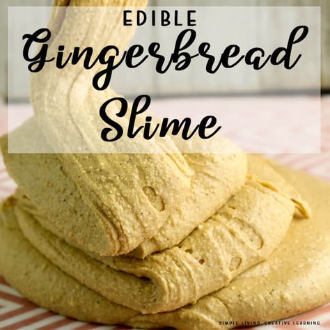 Edible Gingerbread Slime Gingerbread Slime Recipe, Gingerbread Slime, Edible Slime Recipe, Slime Ingredients, Gingerbread Theme, Edible Slime, Easy Slime Recipe, Diy Slime Recipe, Classroom Materials