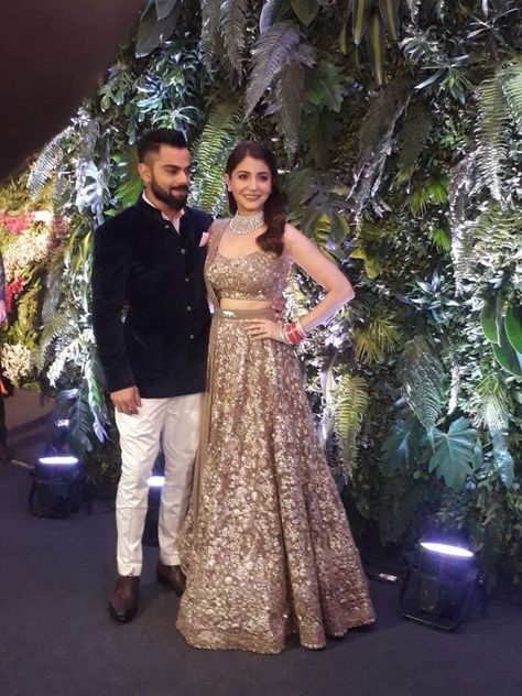 Celebrity Couple  Reception photo Reception Dress For Groom Indian, Reception Groom Outfit Indian, Sangeet Couple Outfits, Reception Outfit For Groom, Groom Engagement Outfit Indian, Reception Couple Dress Indian, Indian Reception Dress, Reception Dress Indian, Surreal Wedding