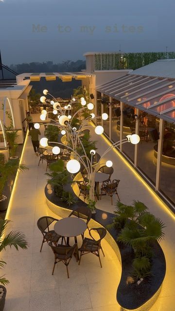 Alfresco Restaurant Design, Restaurant Rooftop Design, Outdoor Restaurant Design Terraces, Roof Top Cafe Design, Rooftop Cafeteria, Rooftop Restaurant Design Terraces, Roof Top Restaurant Design, Outdoor Shop Design, Restaurant Design Layout