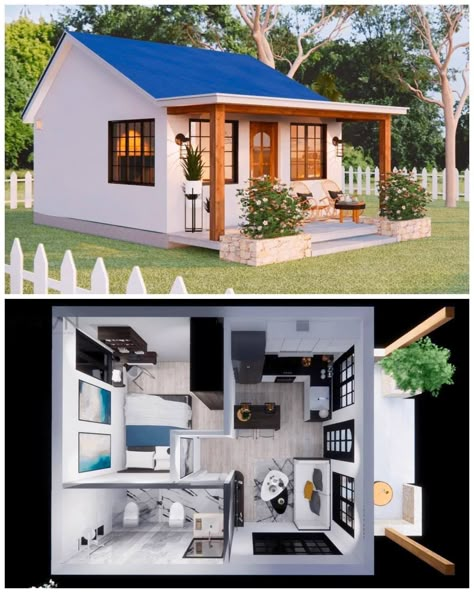 Tiny Homes - Very nice 🙂 ❤ Barnodium Homes, Cubicle Inspiration, Lewis Aesthetic, Livable Sheds, Small House Design Philippines, Cottagecore House, Baddie Apartment, Eclectic Apartment, Cottage Porch