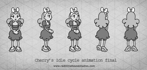 Cherry's Idle cycle animation final by RedLittleHouse Walk Cycle Animation, Cycle Animation, Idle Animation, 1930s Cartoons, Walking Animation, Walk Cycle, Animated Man, Animation Gif, Game Grumps