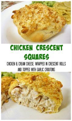 Savory Crescent Chicken Squares, Pilsbury Chicken Crescent Rolls, Chicken Crescent Squares, Chicken And Cream Cheese, Crescent Squares, Chicken Squares, Crescent Chicken, Crescent Roll Recipes Dinner, Chicken Crescent Rolls