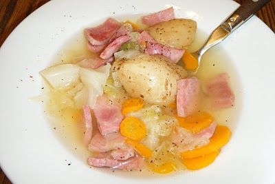 Ham and Cabbage. Mmmmmmm! Cabbage And Potato Soup, Ham Cabbage, Cabbage Potato Soup, Ham And Cabbage Soup, Cabbage Sausage, Soup Cabbage, Ham And Cabbage, Boiled Dinner, Cabbage And Potatoes