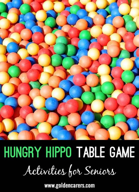 Hungry Hippo Table Game Adult Hungry Hippo Game, Hippo Table, Hungry Hippo Game, Games For Seniors, Nursing Home Activities, Elderly Activities, Hungry Hippos, Creative Games, Cool Tables