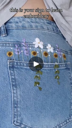 7.4K views · 1.2K reactions | I had a lot of requests to make a tutorial for this jean pocket embroidery design, so I did! It just went live on YouTube🫶🏻🧵🪡
If you recreate this project I would love to see it!!!

#handembroidery #embroidery #art #artist #artistsoninstagram #youtube #tutorial #diy #craft | HanEmbroiders | taylorraemusic · Breezeblocks - Taylor Rae Jean Pocket Embroidery, Pocket Embroidery Design, Pocket Embroidery, Learn Embroidery, Jean Pockets, Tutorial Diy, I Did It, Sewing Clothes, Embroidery Art