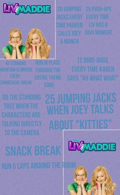 Liv And Maddie Workout Challenge, Netflix Workout Tv Shows, Liv And Maddie Tv Workout, Luv And Maddie Workout, Tv Shows Workout, Kc Undercover Workout, Tv Show Workouts Disney, Jessie Workout Disney, Hannah Montana Workout