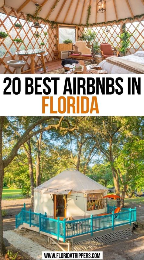 Best Airbnbs in Florida Florida Weekend Getaways, Florida Airbnb, Best Air Bnb United States, Best Babymoon Destinations In Florida, Orlando Airbnb, Airbnb Unique Stays, Florida Honeymoon, Milton Florida, Melbourne Florida