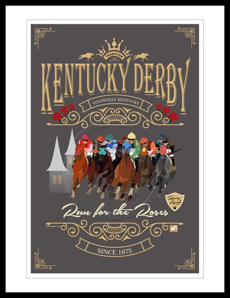 Kentucky Derby Party Idea Gifts Poster Design Thoroughbreds Racing Modern Equestrian Gifts 4 Horse Racing Enthusiats Jockeys on Horses Art Kentucky Derby Poster, Kentucky Derby Theme, Modern Equestrian, Horses Art, Derby Horse, Ky Derby, Thoroughbred Horse Racing, Run For The Roses, Vintage Poster Design