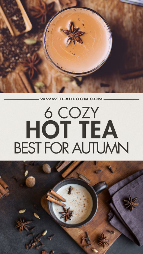 Atumn vibes aren't complete without some cozy hot teas. Here's a list of teas for your tea time or afternoon sessions 🍂☕️ #FallTeaTime #CozyDrinks Tea Brewing Temperature, Types Of Tea Recipes, Things To Add To Tea, Benefits Of Hot Tea, Unique Tea Recipes, Best Tasting Tea, Constant Comment Tea Recipes, British Tea Recipes, Tea Night Time