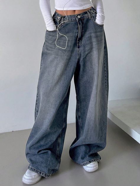 Baggy Jeans High Waisted, Baggy Womens Jeans, High Waisted Baggy Jeans Outfit, Emmiol Jeans, Grunge Baggy Jeans, High Rise Baggy Jeans, Grunge Pants, Baggy Wide Leg Jeans, Baggy Fit Jeans