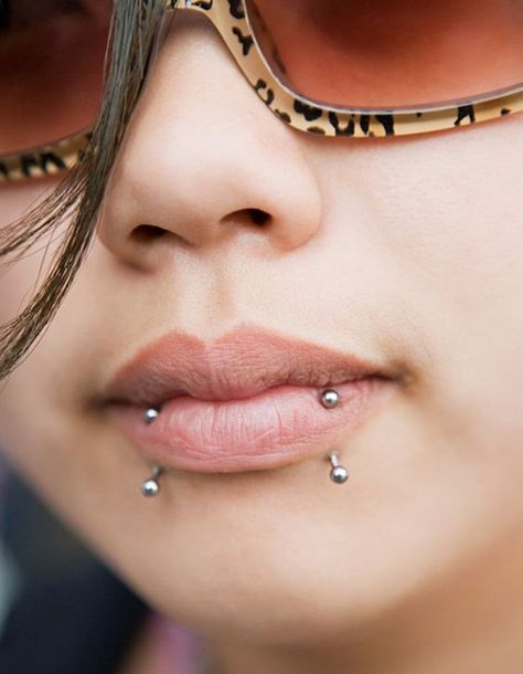 Snake Bites Piercing, Labret Vertical, Snake Bite Piercing, Mouth Piercings, Vertical Labret, Double Ear Piercings, Piercing Conch, Snake Bite, Helix Piercings