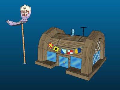 SpongeBob Krusty Krab Papercraft Spongebob Papercraft, Spongebob Krusty Krab, The Krusty Krab, Diy Pineapple, Krusty Krab, Best Fast Food, Character Collection, Paper Models, Felt Ornaments