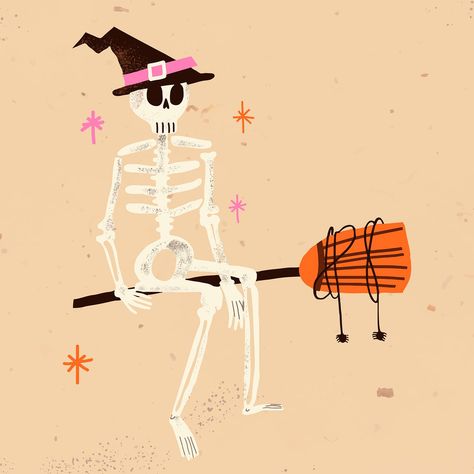 Witch Halloween Aesthetic, Witch Hat Cute, Skeleton Vector, Witch Skeleton, Halloween Wallpaper Backgrounds, Skeleton Illustration, Purple Flowers Wallpaper, Dinosaur Images, Cute Skeleton