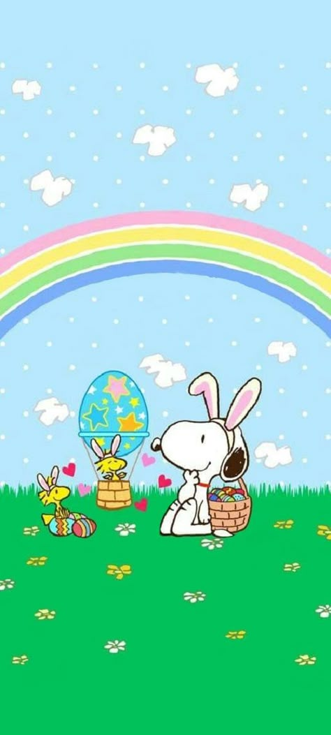 Peanuts Easter Wallpaper, Snoopy Easter Wallpaper Iphone, Peanuts Spring Wallpaper, Snoopy March Wallpaper, Snoopy Easter Wallpaper, Caricature Background, Snoopy Background, Charlie Brown Easter, Black Eye Galaxy