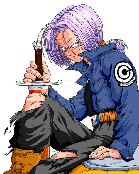 Long Hair Trunks, Trunks Long Hair, Trunks Wallpaper, Future Trunks Dbz, Dragonball Z Wallpaper, Trunks Dragon Ball, Mirai Trunks, Goku And Bulma, Long Hair Drawing