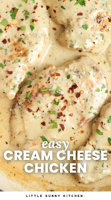 Easy Cream Cheese Chicken, Chicken Boneless Breast Recipes, Cream Cheese Sauce, Chicken Breast Recipes Baked, Chicken Breast Recipes Easy, Easy Cream, Cream Cheese Chicken, Cheese Chicken, Simple Dinner