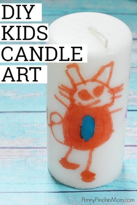 DIY Kids Artwork Candle – Candle Making Painting For Children, Candle Painting, Springtime Crafts, Kids Candles, You're Special, Custom Candle, Easy Christmas Gifts, Easy Arts And Crafts, Diy Candle