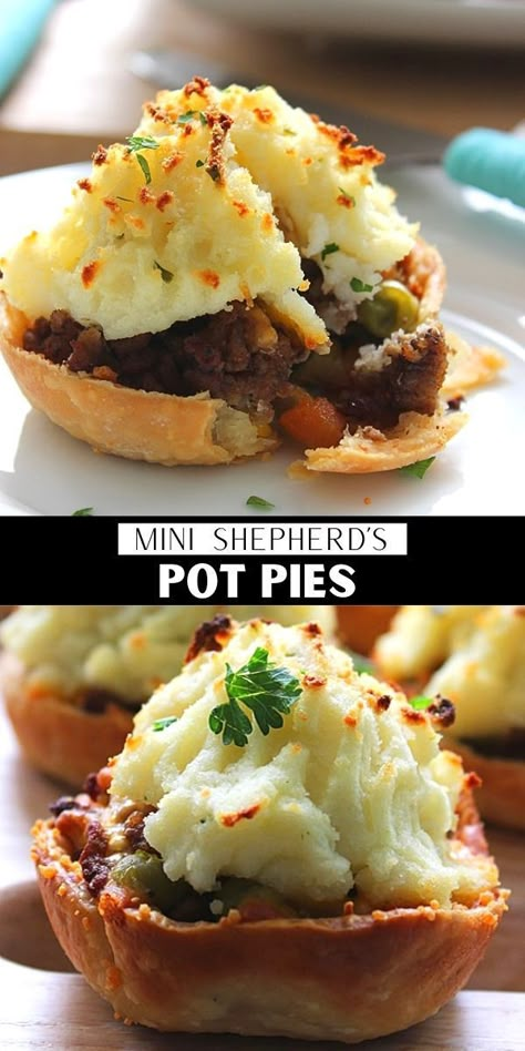 Muffin Tin Shepherds Pie, Mini Shepard Pot Pies, Shepherds Pie Appetizer, Mini Sheppard Pie, Mini Sheppards Pie, Mini Shepherds Pot Pies, Individual Shepherds Pie, Mini Shepherds Pies, Mini Shepherds Pie Recipe