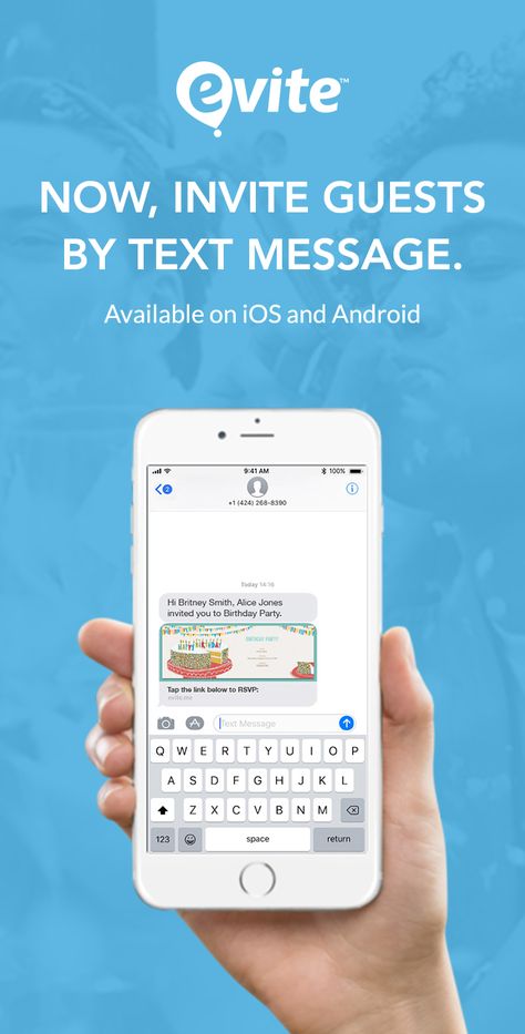 Don't get stuck in a group message...send invitations on the go with our newest feature, text message!   SAVE TIME: Invite guests directly from your phone contacts with the Evite app.  INVITE EVERYONE: Add guests' phone numbers from any device.  GET YOUR INVITE SEEN SOONER: Grab their attention with a text. Evite Birthday Invitations, Wedding Invitation Text Message, Wedding Evites, Text Message Invitations, Create Wedding Invitations, Bday Invitations, Create Invitations, Electronic Invitations, Food Inspo