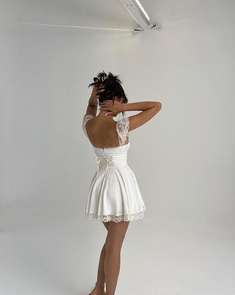 Mini Backless Dress, Short Dresses Aesthetic, White Dresses Aesthetic, White Short Dress Outfit, White Dress Outfit Aesthetic, Mini Dresses Aesthetic, Short Dress Aesthetic, White Dress Aesthetic, Deception Trilogy