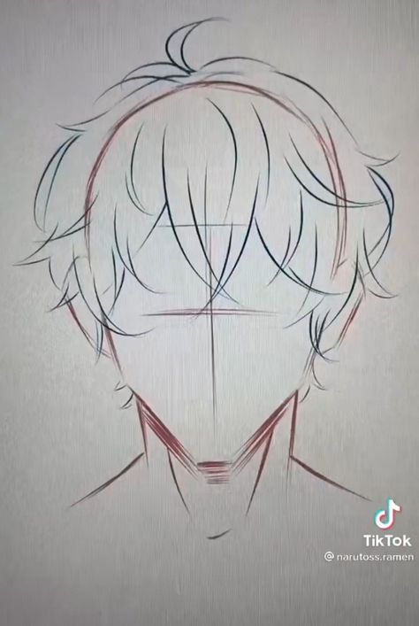 Anime Hair Guy Reference, How To Draw Hair For Men, Male Hair Refrences Drawings, Anime Hair Reference Boy, How To Draw Anime Guy Hair, Hair In Face Drawing, Hair Guys Drawing, How To Draw Anime Art, Anime Guy Hair Drawing