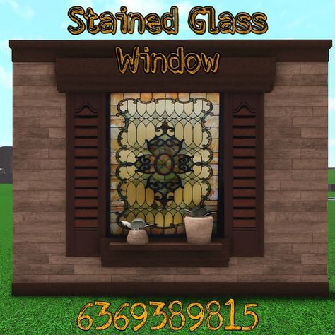 BloxburgVampire on Instagram: “Here’s another decal of an exterior window design. #bloxburg #bloxburgdecalcodes��” Victorian Bloxburg Room Ideas, Shutter Decals Bloxburg, Decal Codes Bloxburg Aesthetic, Bloxburg Homes Realistic, Stained Glass Decals Bloxburg, Roblox Stained Glass Decal, Stained Glass Window Bloxburg, Bloxburg Retro House Exterior, Traditional Decals Bloxburg