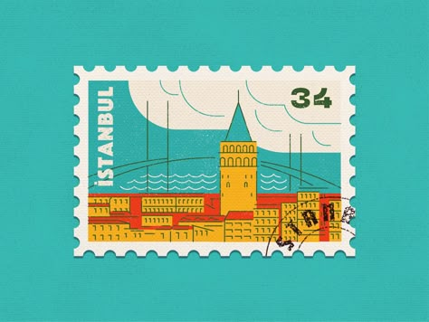 Istanbul Stamp by Semih Kodarlak on Dribbble Istanbul Turkey Photography, Manama, Beach Design, Vintage Poster Art, Travel Scrapbook, Istanbul Turkey, Stamp Design, Show And Tell, Travel Journal