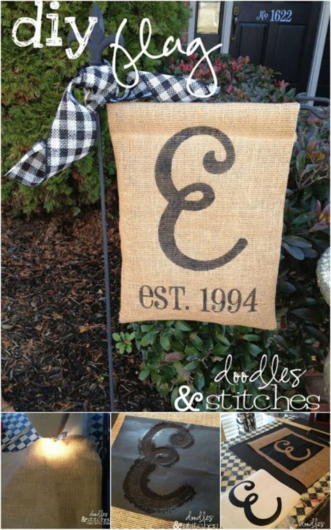 Burlap Crafts Diy, Burlap Flag, Burlap Projects, Diy Burlap, Dekor Diy, Burlap Crafts, Tutorial Diy, Crafty Craft, Crafty Diy