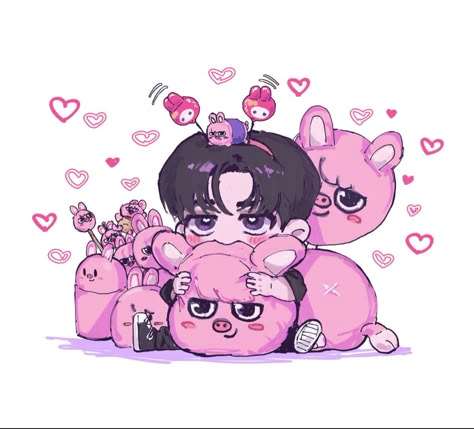 Changbin Birthday, Kids Zoo, Seo Changbin, Kids Fans, Kpop Drawings, Kids Icon, Cute Little Drawings, Kpop Fanart, Aesthetic Stickers