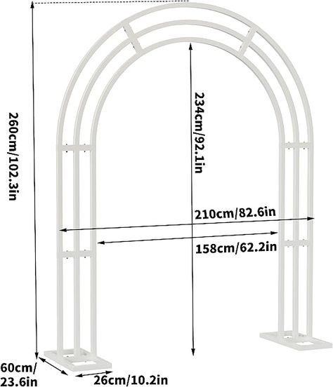 Amazon.com : Metal Wedding Garden Arch Trellis: 8.5Ft Heavy Duty Backdrop Balloon Archway Decoration Stand with Sturdy Base - Indoor Outdoor Party Ceremony Arches Frame Climbing Flower Plant Garden Arbor White : Patio, Lawn & Garden White Arch Backdrop, Balloon Archway, White Wedding Arch, Arch Balloon, Garden Arch Trellis, Wedding Archway, Arch Trellis, Metal Wedding Arch, Garden Backdrops