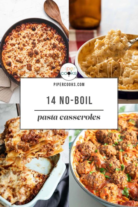 Simplify dinner with this collection of no-boil pasta casserole recipes! These easy-to-make dishes skip the boiling step, saving you time and effort in the kitchen. From cheesy lasagnas to creamy mac and cheese bakes, these no-boil pasta casseroles are perfect for busy weeknights or lazy weekends. Discover the convenience and deliciousness of these hassle-free recipes today! No Boil Baked Pasta Recipes, Easy No Boil Pasta Bake, No Bake Pasta Recipes, Pasta Bake No Boil, Freezer Pasta Bake, No Cook Pasta Bake, No Boil Pasta Bake Recipes, No Boil Pasta Recipes, Pasta In Oven Recipes