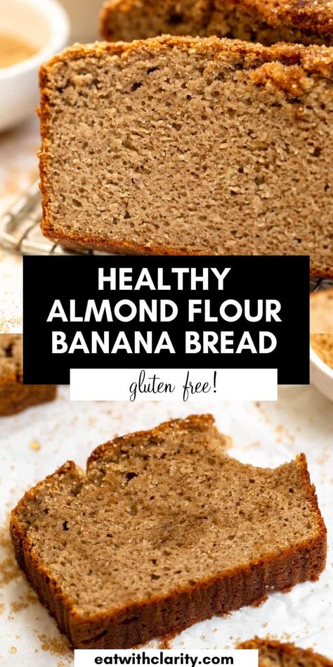 Almond Flour Banana Bread Bread Made From Almond Flour, Gluten Free Banana Bread Almond Flour, No Sugar Banana Bread, Banana Bread Almond Flour, Almond Flour Banana Bread, Almond Flour Banana, Gluten Free Banana Pancakes, Homemade Crackers Recipe, Banana Breakfast Cookie