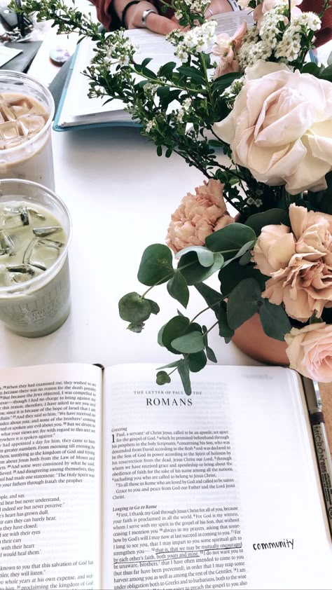 Bible Wallpaper Aesthetic Book, Bible Study With Friends Pictures, Bible Coffee Aesthetic, Bible And Flowers Aesthetic, Bible And Coffee Aesthetic, Bible Photography Aesthetic, Christian Coffee Shop Aesthetic, Bible Study Aesthetic With Friends, Bible Book Aesthetic