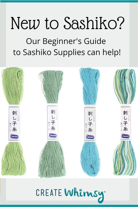 Beginner's Guide to Sashiko Supplies - Create Whimsy Sashiko Embroidery For Beginners, How To Do Sashiko Stitching, Sashiko For Beginners, Sashiko Projects Ideas, Sashiko Embroidery Tutorial, Sashiko Pattern Free, Modern Sashiko, Sashiko Stitches, Sashiko Designs