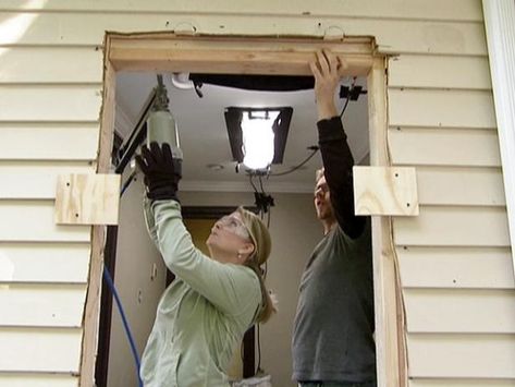 Steve instructs a homeowner in the installation of an exterior door. Install Exterior Door, How To Install A Door Frame, How To Install An Exterior Door, How To Install Prehung Interior Door, How To Install Dog Door In Door, Exterior Door Installation, House Add Ons, Door Video, Master Balcony