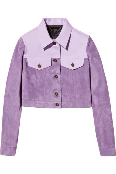 Patent Leather Jacket, Best Leather Jackets, Suede Leather Jacket, Mode Abaya, Older Sister, Burberry Prorsum, Purple Jacket, Burberry Jacket, Cropped Jacket