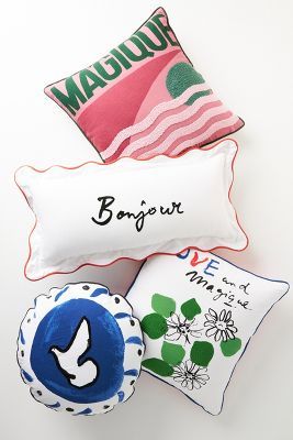 Estilo Kitsch, Costura Diy, Bhldn Weddings, 자수 디자인, Round Pillow, Spring Home, Punch Needle, Paper Goods, Sales Gifts