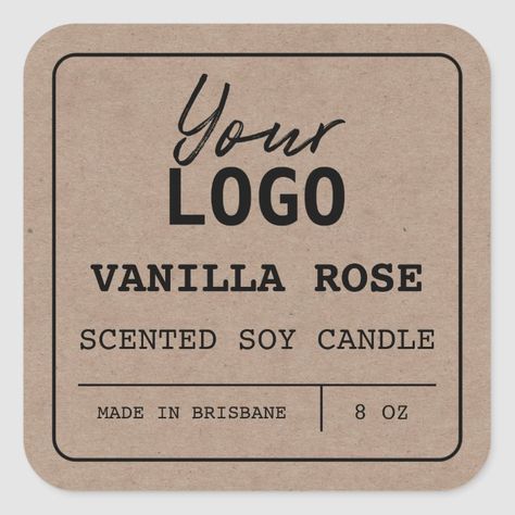 Modern Minimalist Scented Soy Candle Logo Labels | Zazzle.com Scented Candle Logo Ideas, Candle Business Logo, Scented Candle Logo, Candle Labela, Modern Candle Label Design, Elegant Candle Labels, Classy Candle Labels, Natural Candle Lable, Personalized Candle Labels