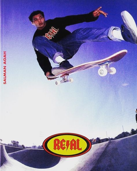 love everything about this Real Skateboards ad from 1991. The trick, the Chukka boots, the OG Real logo and of course the man himself, Skate Vibes, Skateboard Photos, Classic Skateboard, Skate Aesthetic, Skateboard Pictures, Old School Skateboards, Skateboard Aesthetic, Real Skateboards, Skate Photos