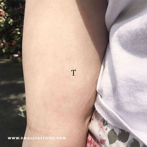 T Uppercase Serif Letter Temporary Tattoo (Set of 3) Fonts for tattoos #fontsfortattoos tattoo #tattoo tattoos #tattoos fonts #fonts font #font 9.392 Letter T Tattoo, Red Ink Tattoo Words, Roman Numeral Tattoo Font, T Tattoo, Tattoo Word Fonts, Fonts For Tattoos, Letter Tattoos, House Martell, T Letter