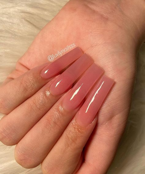 Acrylic Nail Y2k, Jelly Pink Acrylic Nails, Square Jelly Nails, Pink Short Nails Acrylic, Clear Pink Acrylic Nails, Jelly Nails Acrylic, Tapered Square Nails, Punk Nails, Love Simple