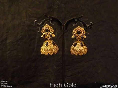 Kemp Earrings, Kemp Jewellery, Gold Earrings For Kids, Gold Earrings Indian, Gold Jhumka Earrings, Gold Jewelry Outfits, New Gold Jewellery Designs, Gold Earrings Models, Gold Earrings Wedding