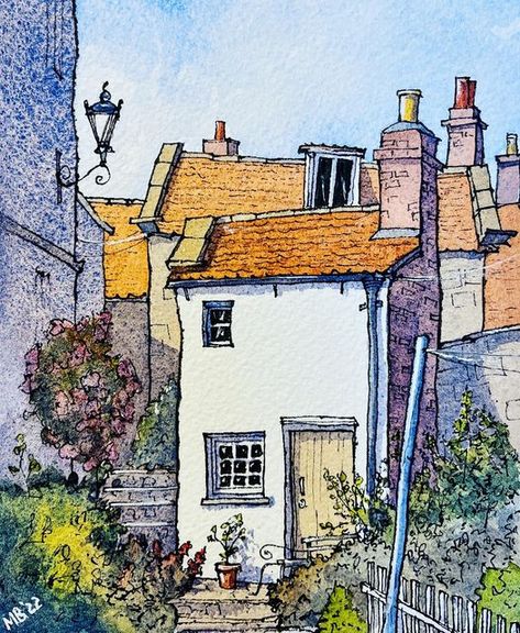 Scotney Castle, Bay Art, Watercolor House Painting, Line And Wash, Pen And Wash, Ink And Watercolour, Watercolor Architecture, Watercolor Paintings Easy, Sketching Drawing