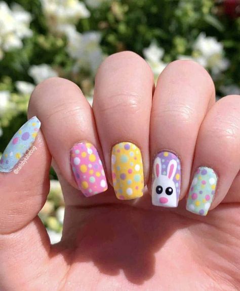 20 Gorgeous Easter Nail Art Designs To Inspire You - Beauty with Hollie Easter Nail Art Designs, Nails Easter, Nails Autumn, Easter Nail, Bunny Nails, Easter Nail Designs, Easter Nail Art, Autumn October, Elegant Nail