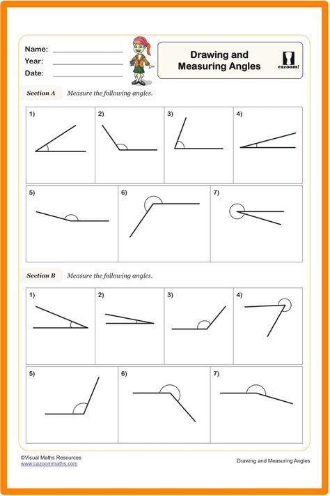 Enhance students' geometry skills with this engaging Drawing and Measuring Angles Worksheet. By working through the tasks, learners will practice measuring and drawing acute, obtuse, and reflex angles in different positions. This comprehensive worksheet offers a great opportunity for students to improve their understanding and accuracy when it comes to angles. Perfect for teachers looking for effective ways to reinforce angle concepts in geometry lessons. Measuring Angles Activities, Year 9 Maths Worksheets, Ks3 Maths Worksheets, Year 8 Maths Worksheets, Ks1 Maths Worksheets, Year 6 Maths Worksheets, Measuring Angles Worksheet, Year 5 Maths Worksheets, Year 7 Maths Worksheets