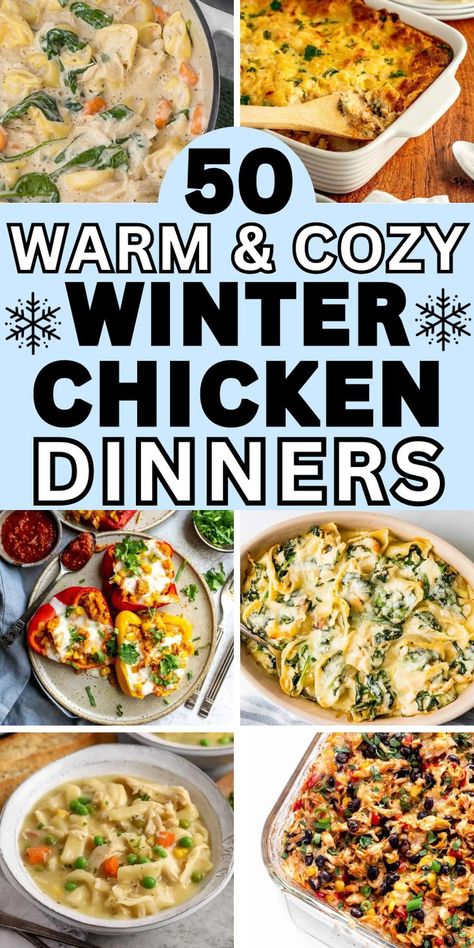 chicken dinner recipes for family main dishes Dinner Meals With Chicken, Sunday Chicken Dinner Ideas, Winter Supper Ideas, Quick Winter Dinner, Winter Dinner Recipes Healthy, Chicken Supper Ideas, Supper Ideas Healthy, Quick Winter Dinner Recipes, Winter Meal Ideas