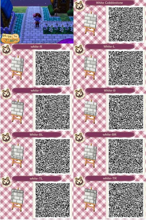 White Cobblestone Path QR Code | Animal crossing, Animal crossing qr, Animal crossing qr code flooring Acnl Qr Codes Paths, White Cobblestone, Qr Code Animal Crossing, Acnl Paths, Cobblestone Path, Bohemian Apartment Decor, Acnl Qr Codes, Animal Crossing 3ds, Ac New Leaf